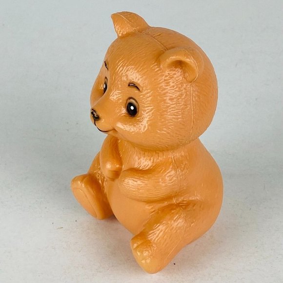 Brown Seated Teddy Bear Pretend Play Plastic Toy Figure Kids MLO 325 3.75 in - Picture 7 of 10